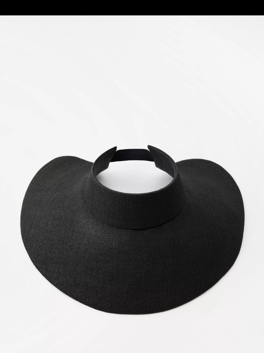Zara Black Open-Top Wide Brim Sun Visor